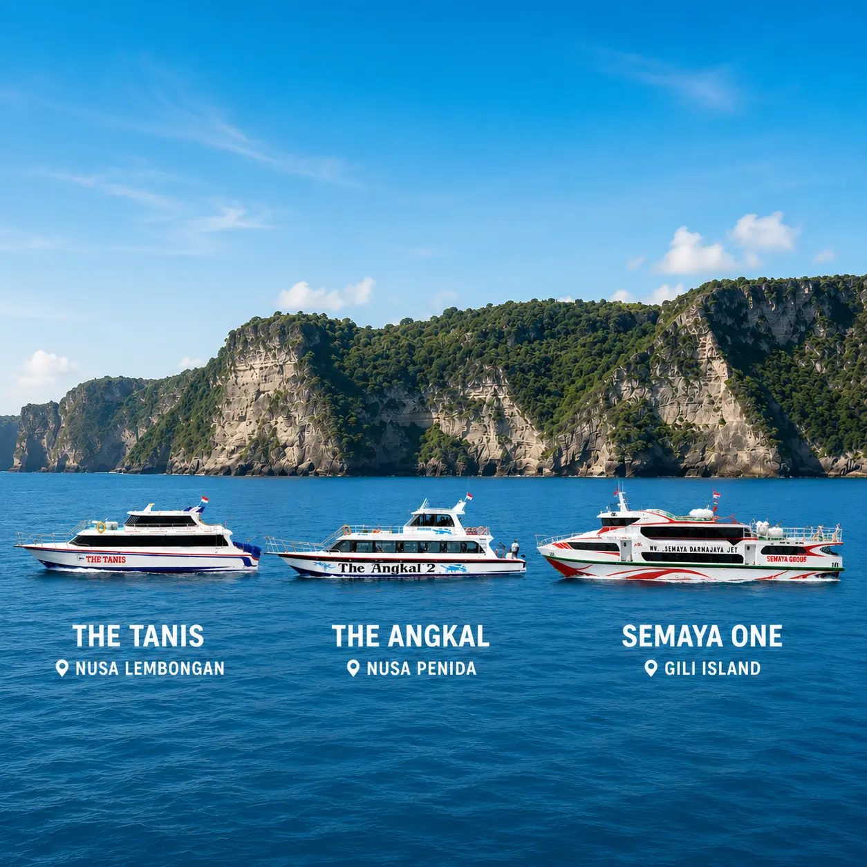 Cheap fast boat tickets from Bali to Nusa Penida, Nusa Lembongan and Gili Islands – 15% cheaper ferry booking, quick online reservation, trusted Bali fast boat service